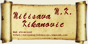 Milisava Kikanović vizit kartica